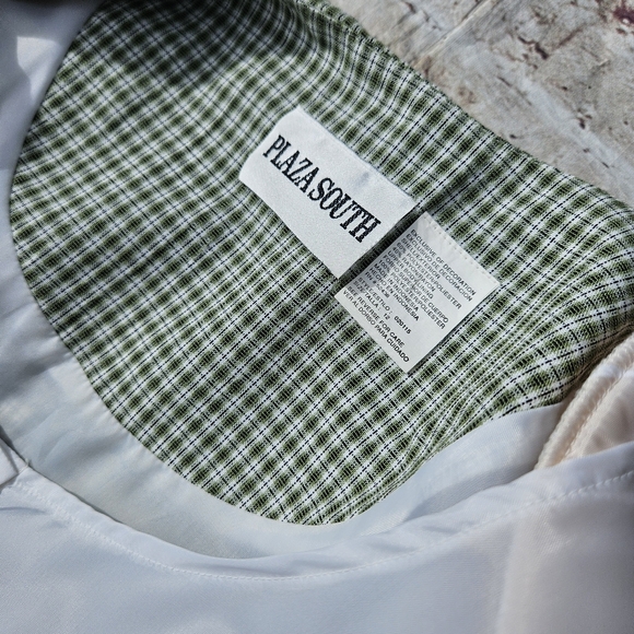 Vintage Plaza‎ South Green Gingham Midi Dress Shoulder Pads Size 12 - Picture 4 of 5